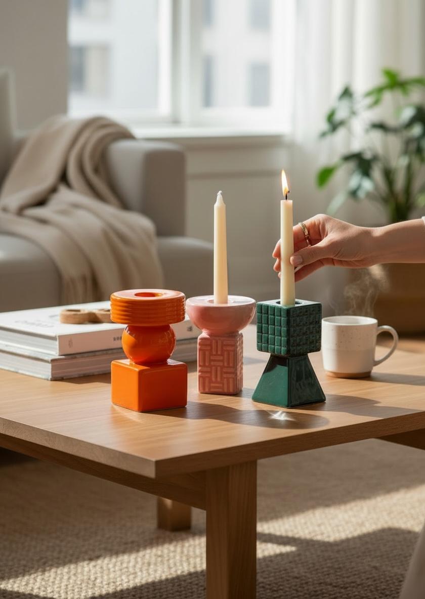 Bougeoirs géométriques